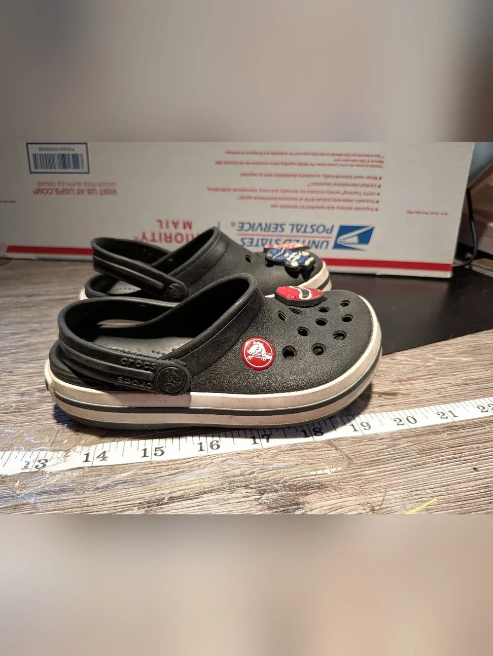 Crocs Toddlers Navy Blue W Power Ranger Jibbitz Size C9‎